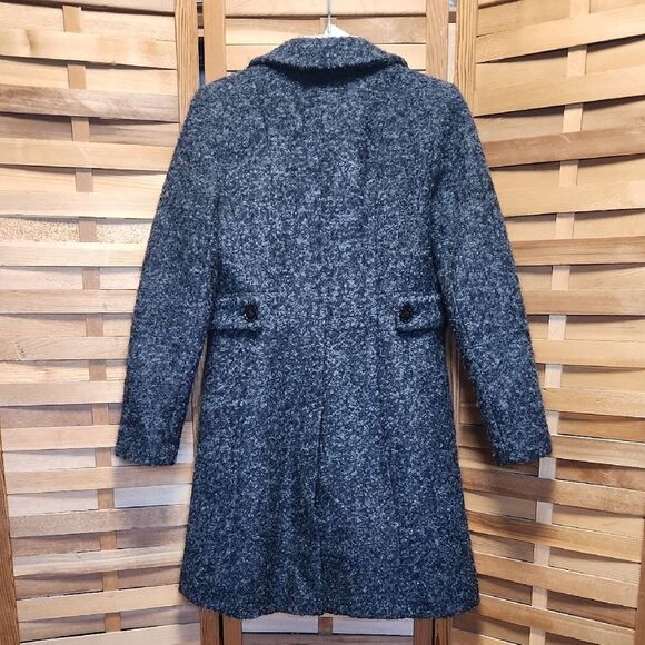 Anne Klein Dark Gray Trench Coat Women S Wool Polyester Jacket Warm Winter - Picture 2 of 11